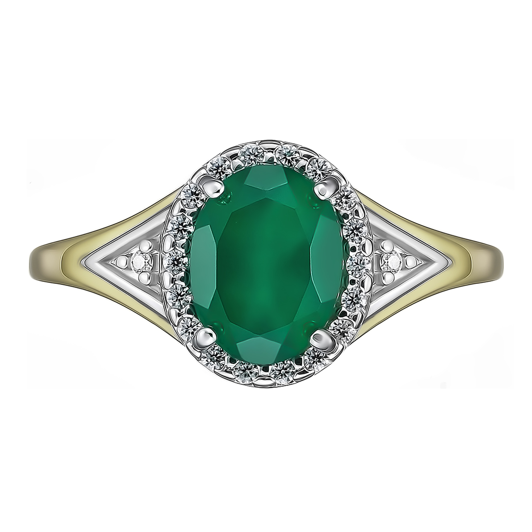 Серебряное кольцо 925 пробы; вставки 1 Агат; 20 Фианит бесцв.;