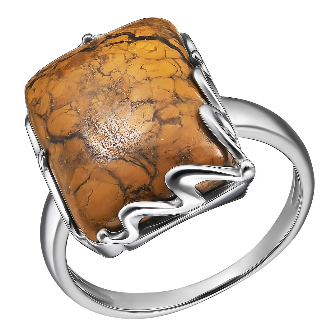 Серебряное кольцо 925 пробы; вставки 1 Яшма нат.;