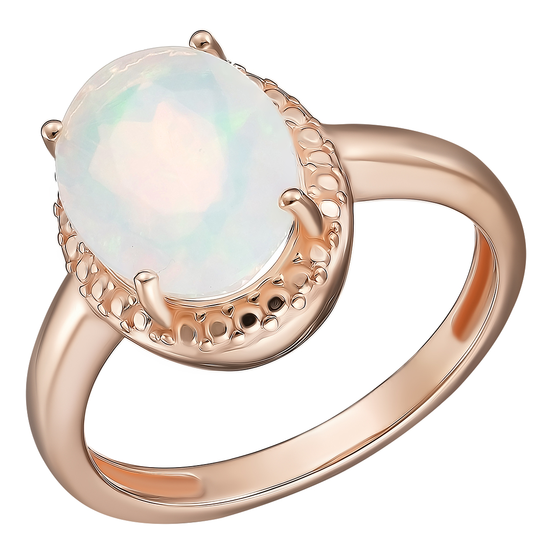 Серебряное кольцо 925 пробы; вставки 1 Опал белый;