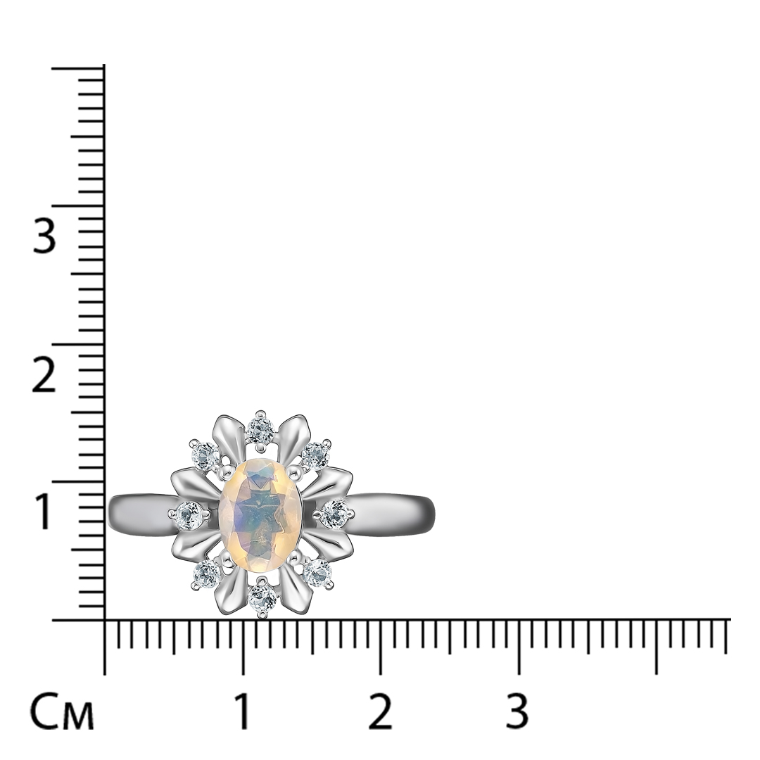 Серебряное кольцо с опалом "Цветок"