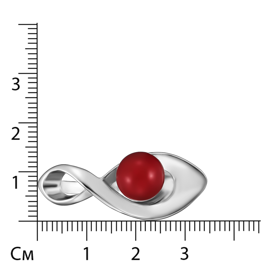 Серебряное кольцо 925 пробы; вставки 1 Коралл;