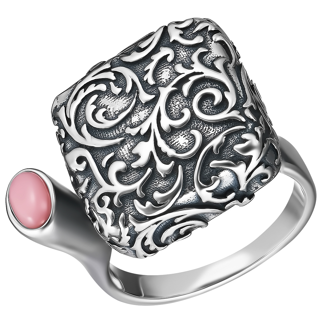 Серебряное кольцо с кораллом