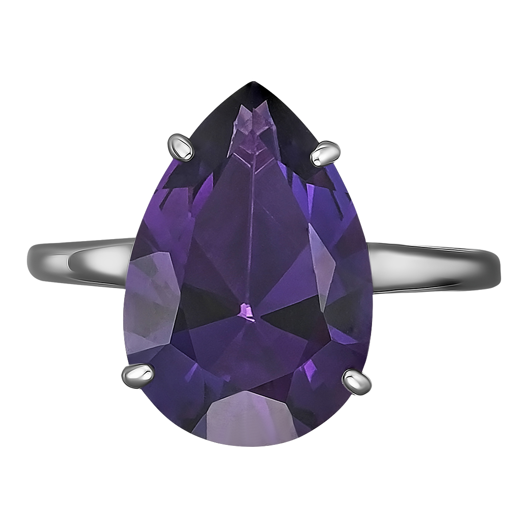 Серебряное кольцо 925 пробы; вставки 1 Аметист;