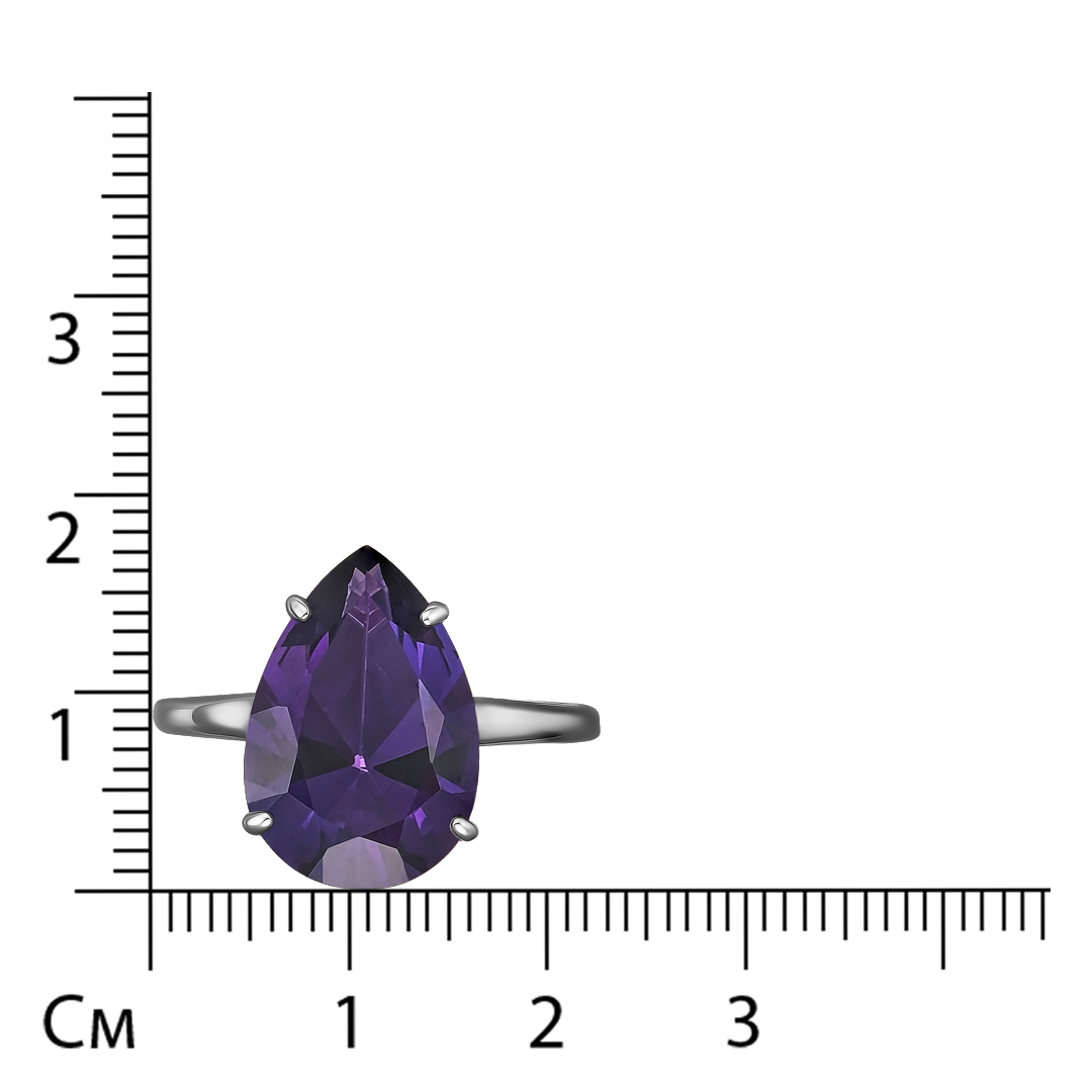 Серебряное кольцо 925 пробы; вставки 1 Аметист;