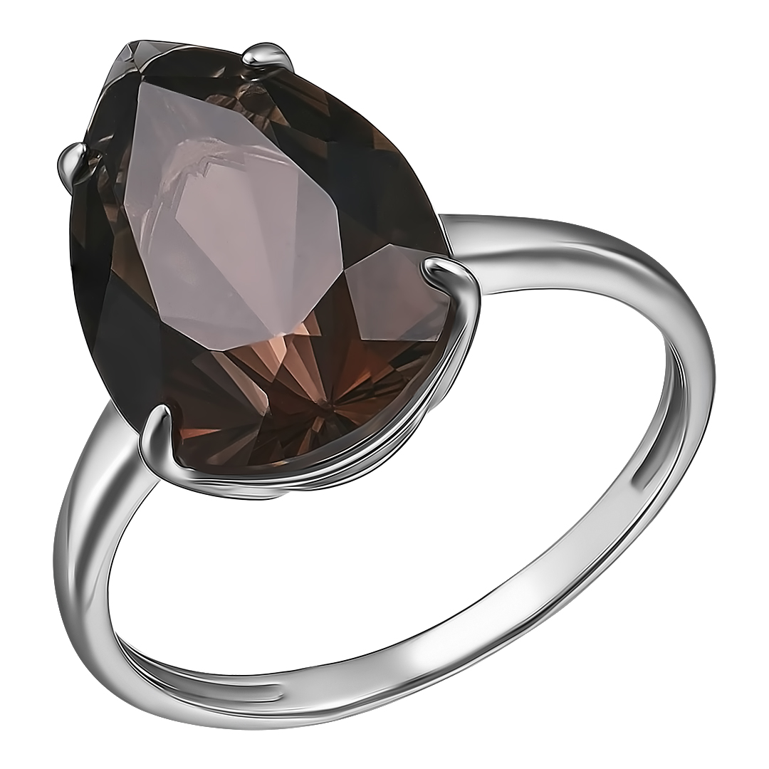 Серебряное кольцо 925 пробы; вставки 1 Раухтопаз;