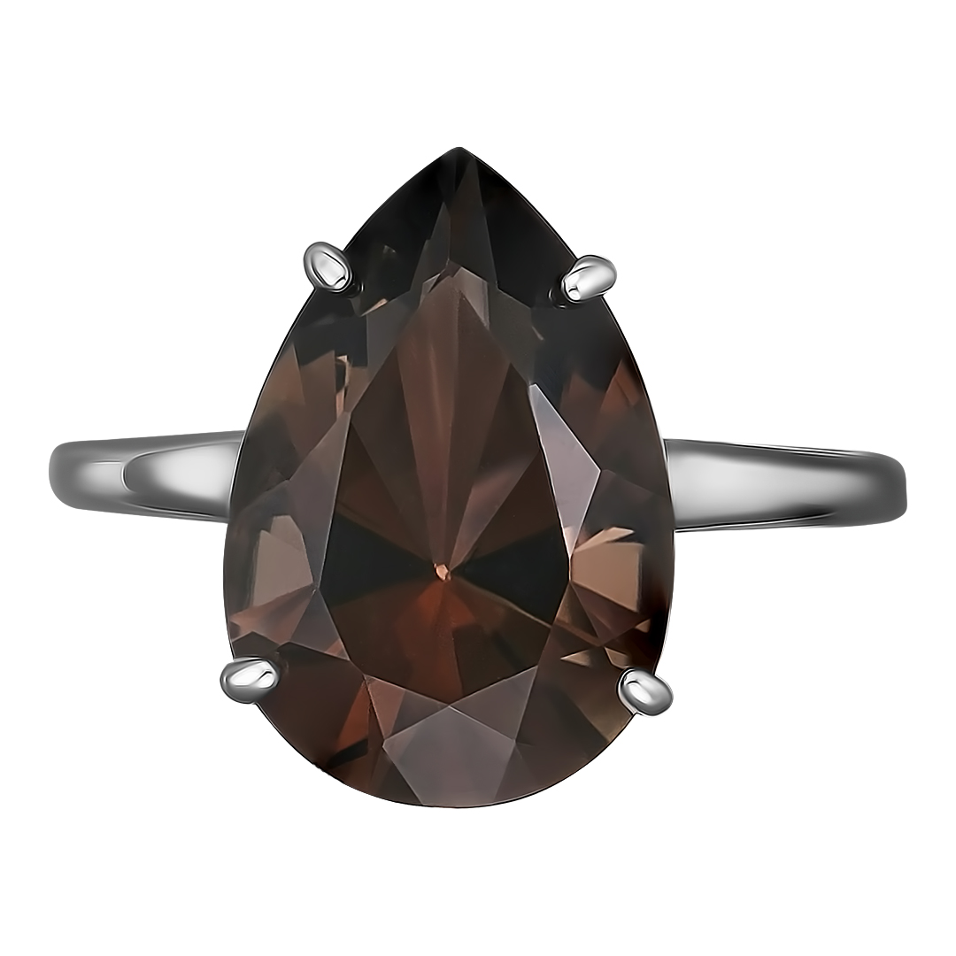 Серебряное кольцо 925 пробы; вставки 1 Раухтопаз;