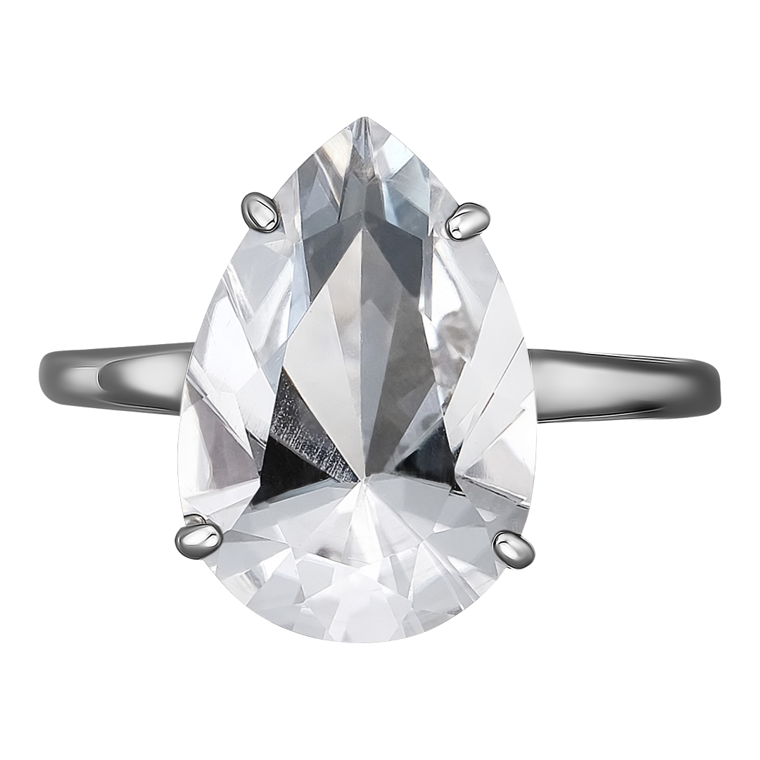 Серебряное кольцо 925 пробы; вставки 1 Горный хрусталь;