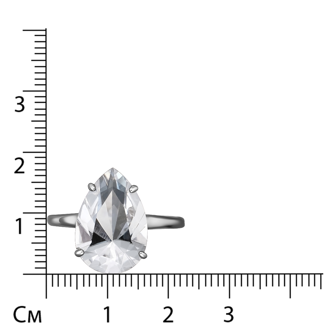 Серебряное кольцо 925 пробы; вставки 1 Горный хрусталь;