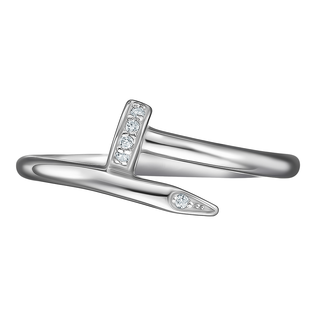Серебряное кольцо 925 пробы; вставки 5 Фианит бесцв.;