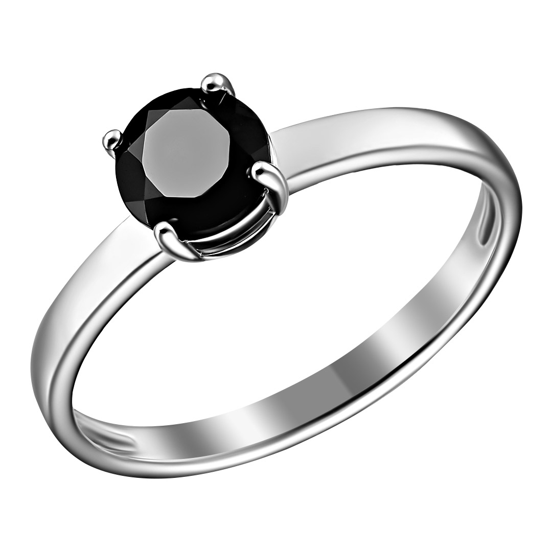 Серебряное кольцо 925 пробы; вставки 1 Турмалин черный;