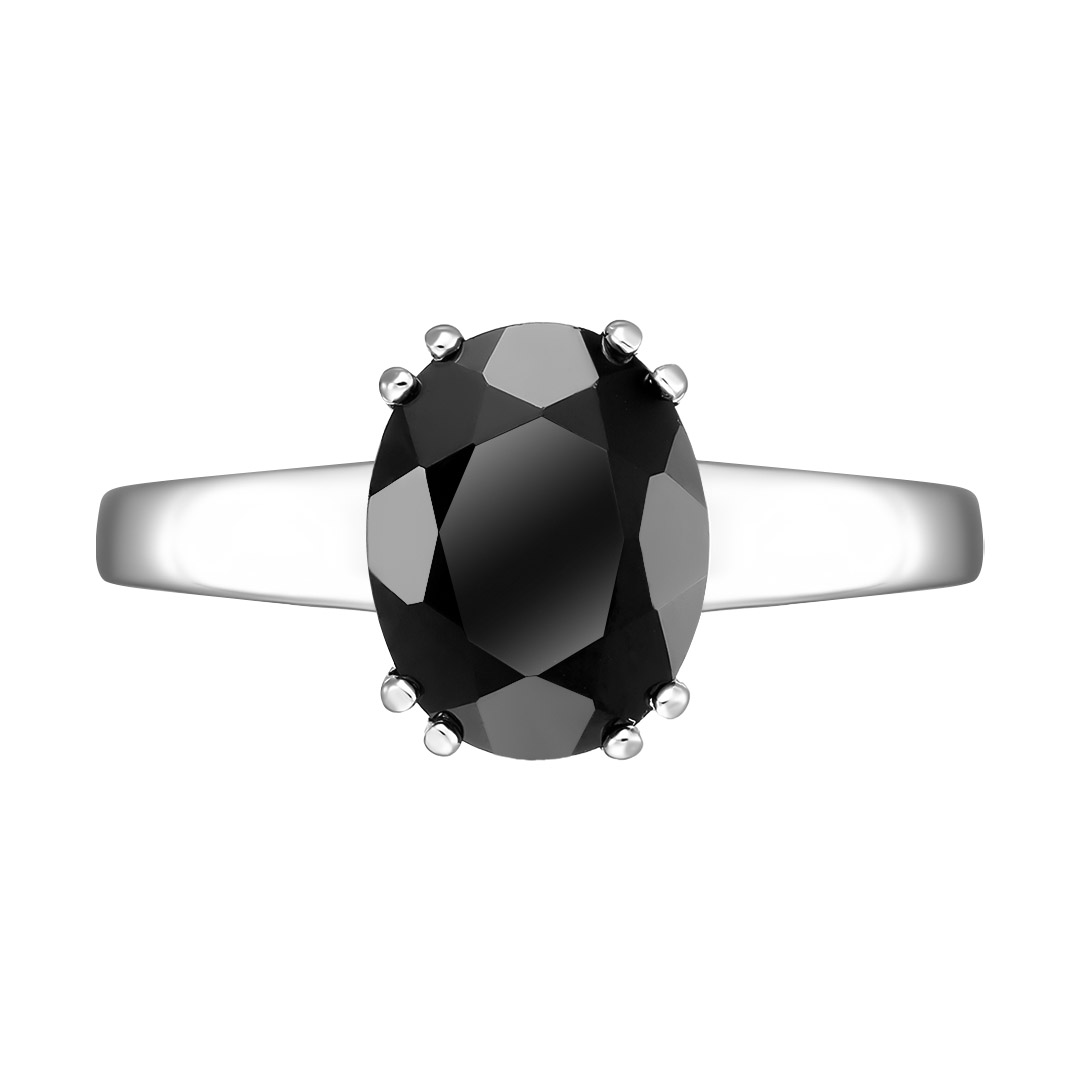 Серебряное кольцо 925 пробы; вставки 1 Турмалин черный;