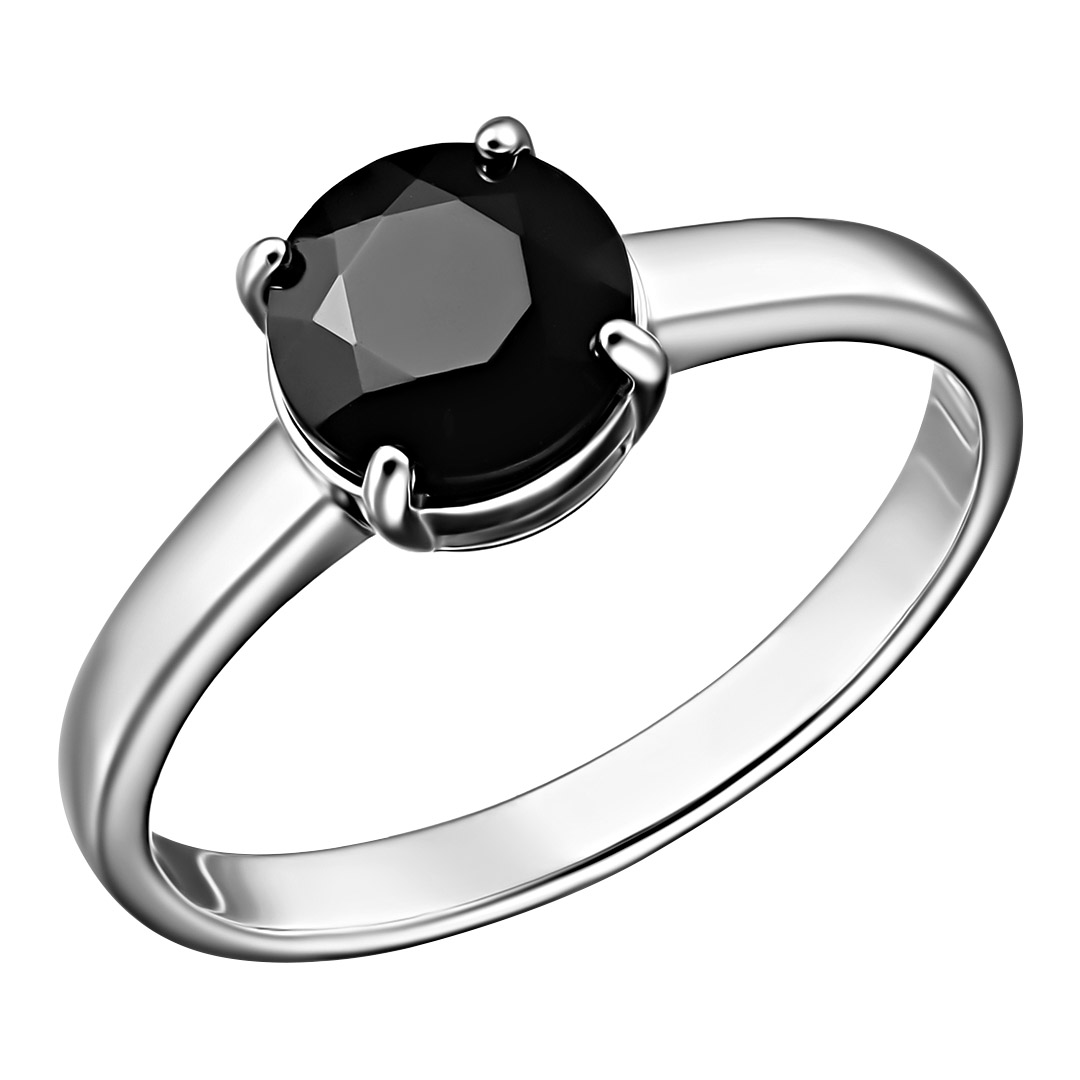 Серебряное кольцо 925 пробы; вставки 1 Турмалин черный;