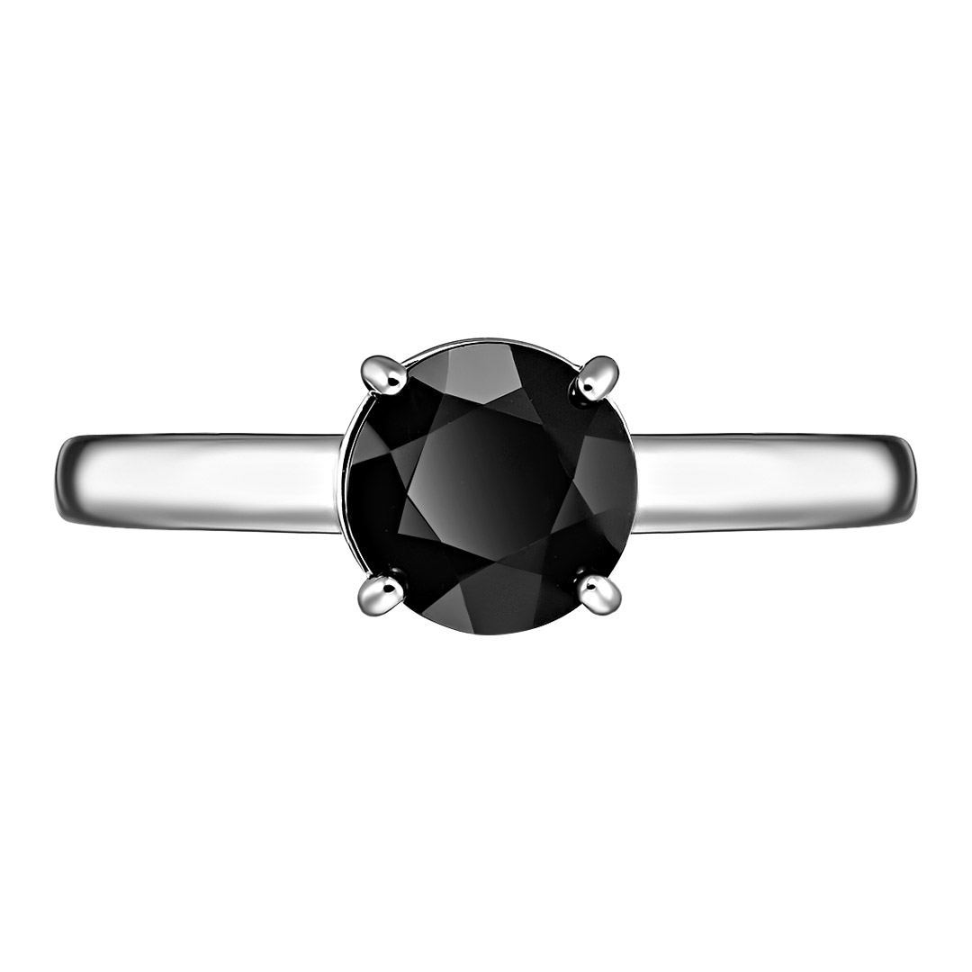 Серебряное кольцо 925 пробы; вставки 1 Турмалин черный;