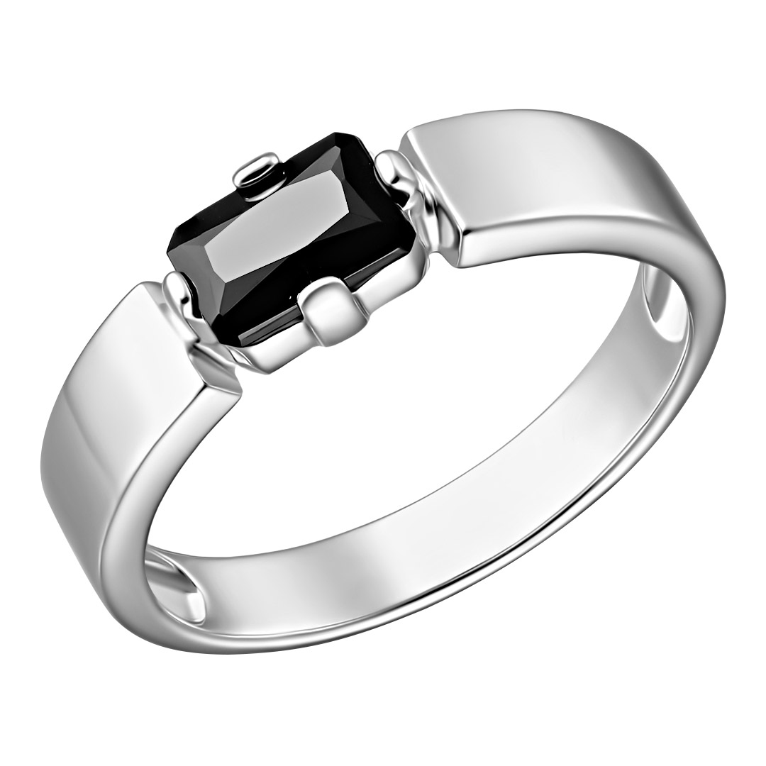Серебряное кольцо 925 пробы; вставки 1 Турмалин черный;