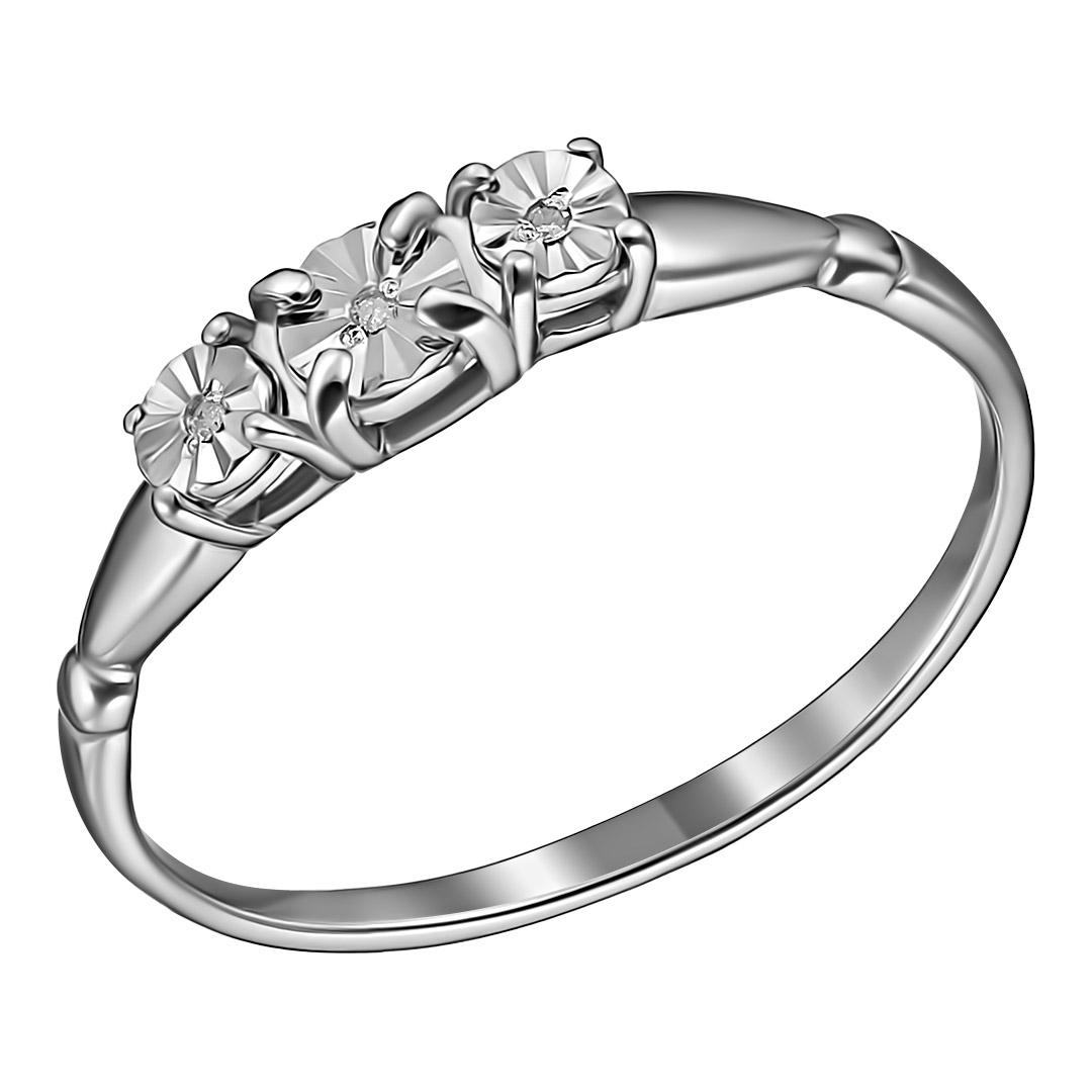 Серебряное кольцо с бриллиантами