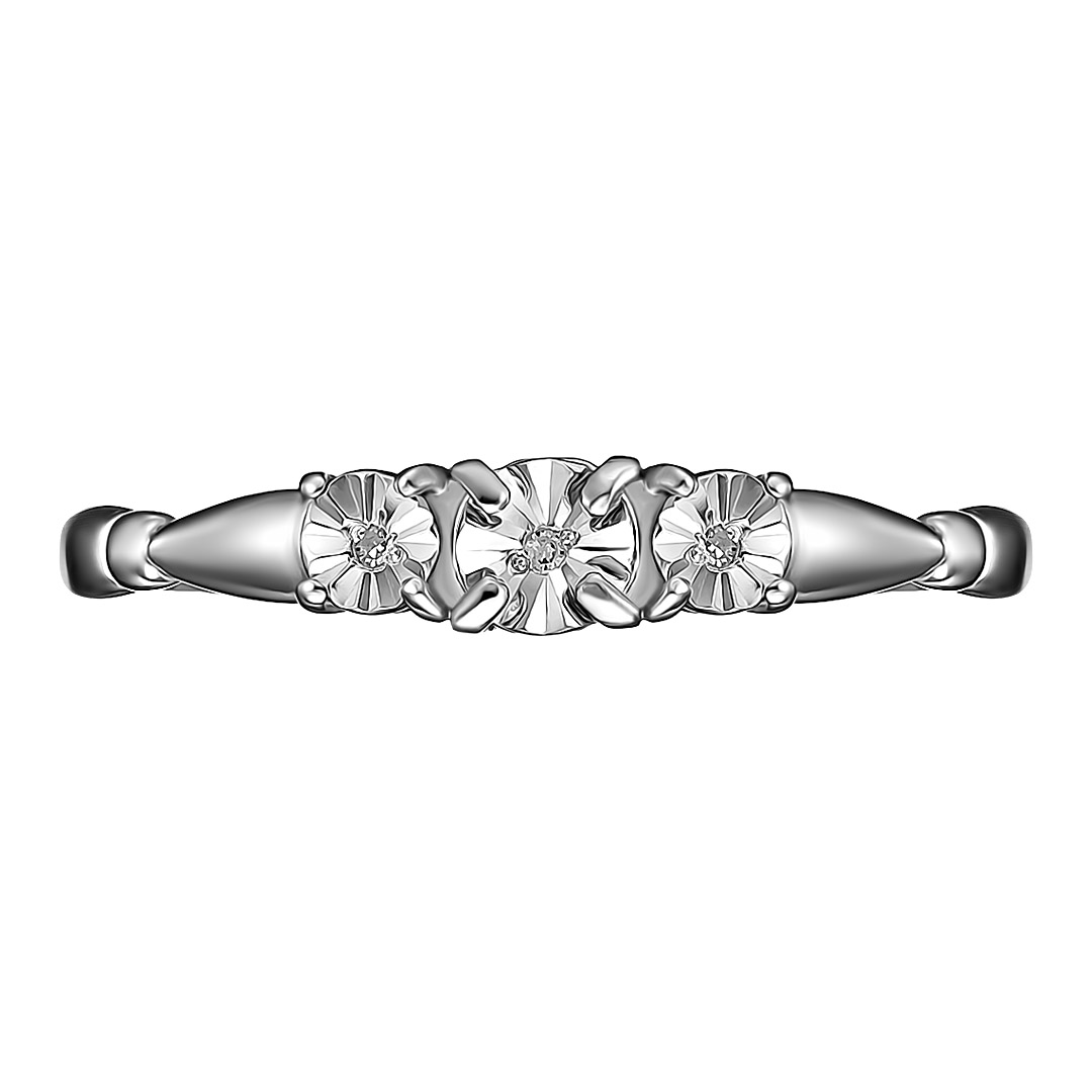 Серебряное кольцо с бриллиантами
