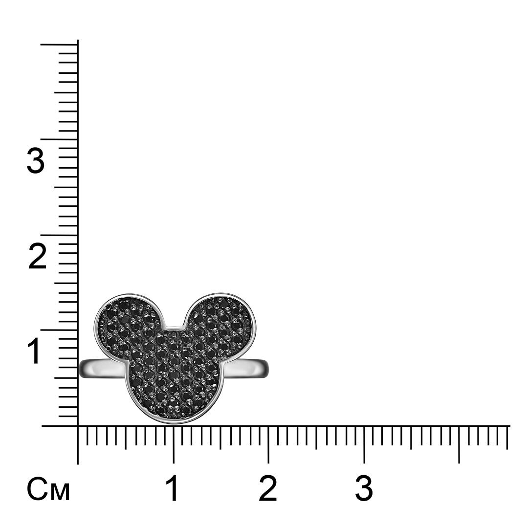 Серебряное кольцо со шпинелью "Микки"
