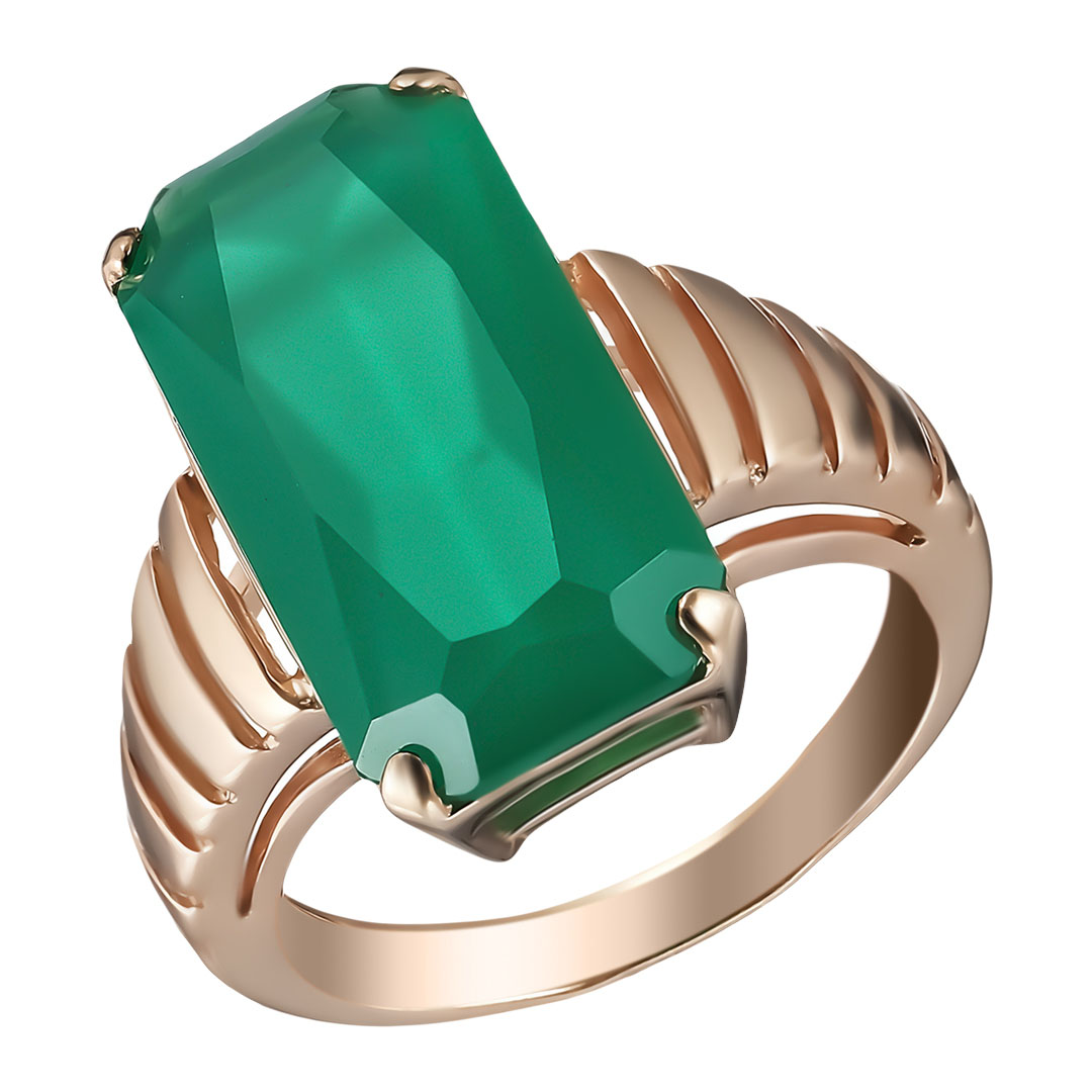 Серебряное кольцо 925 пробы; вставки 1 Хризопраз;