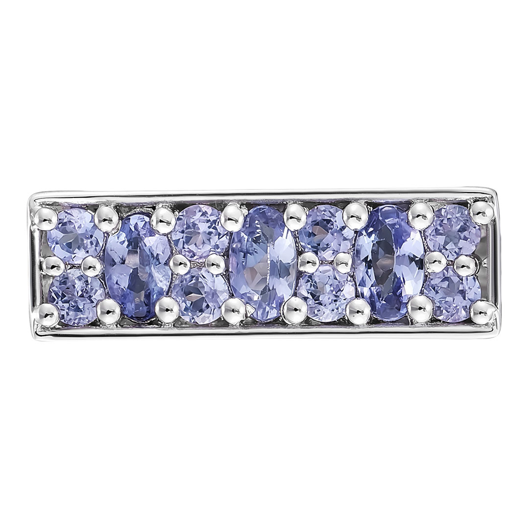 Серебряное кольцо 925 пробы; вставки 11 Танзанит 1,26 ct;