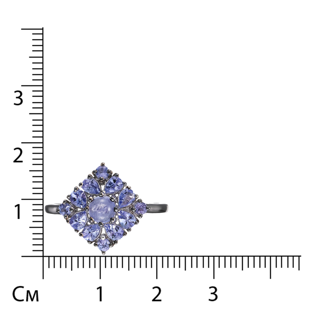Серебряное кольцо с танзанитами