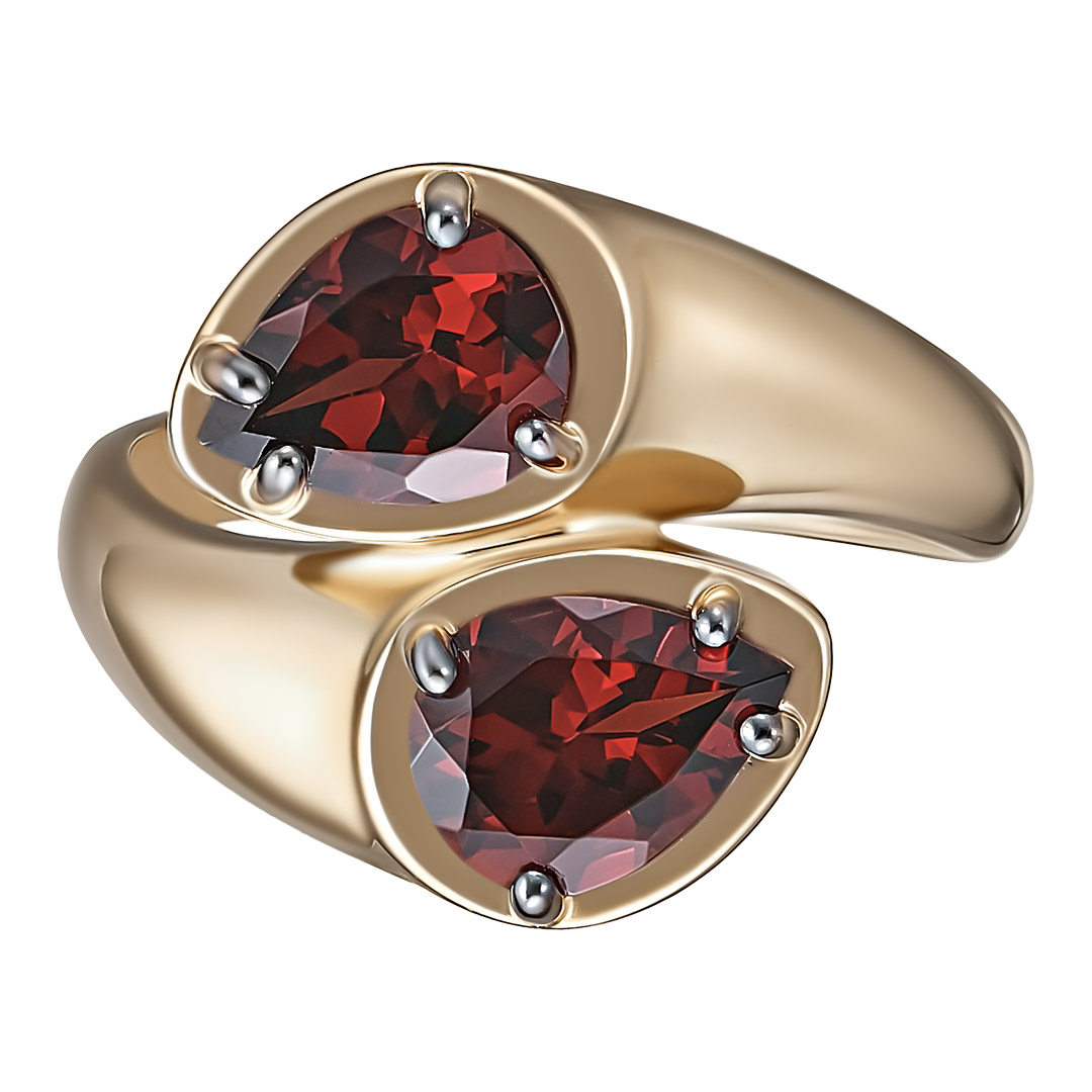 Серебряное кольцо с гранатами