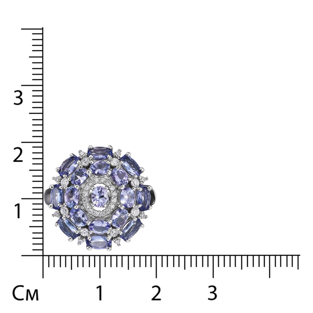 Серебряное кольцо с танзанитами
