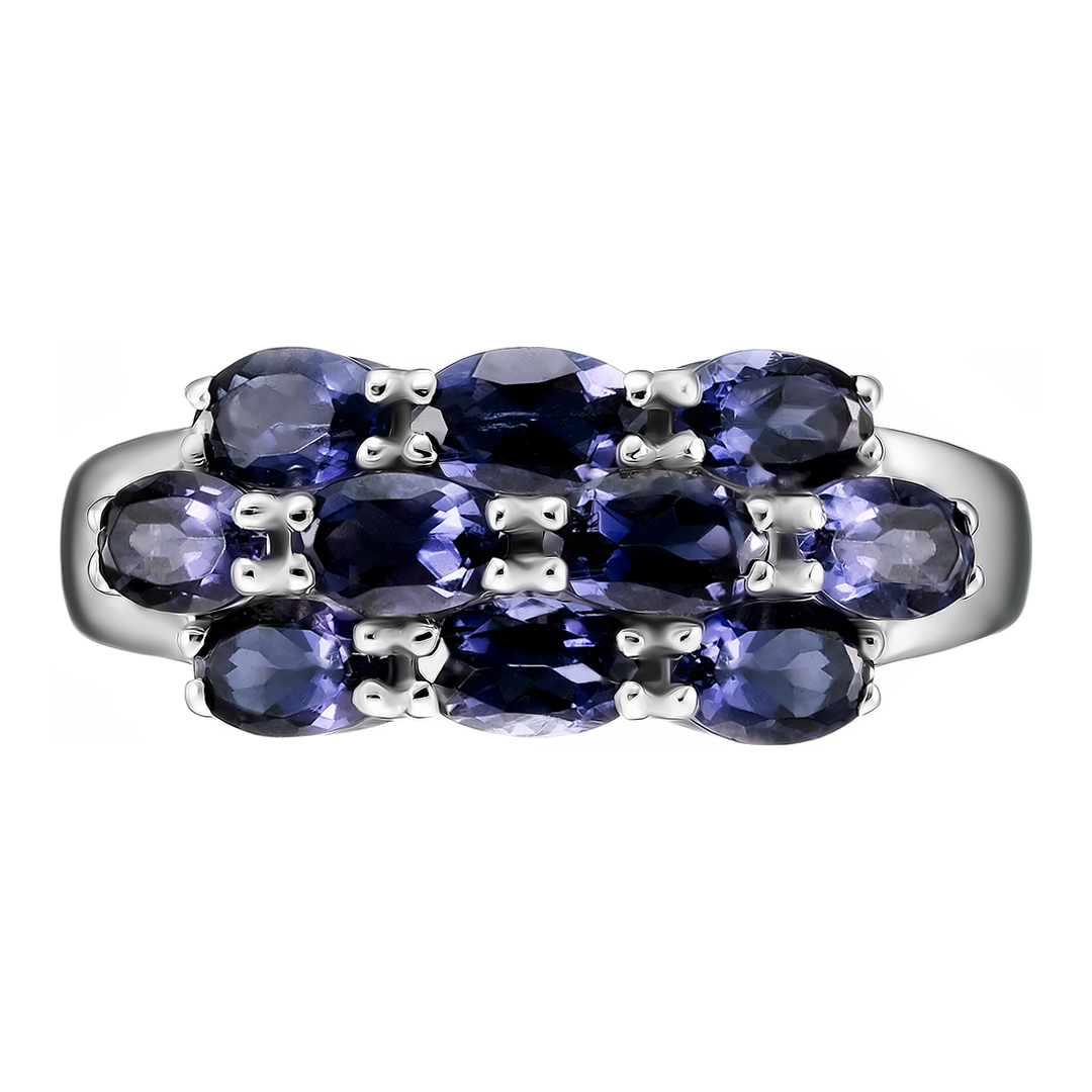 Серебряное кольцо 925 пробы; вставки 10 Иолит;