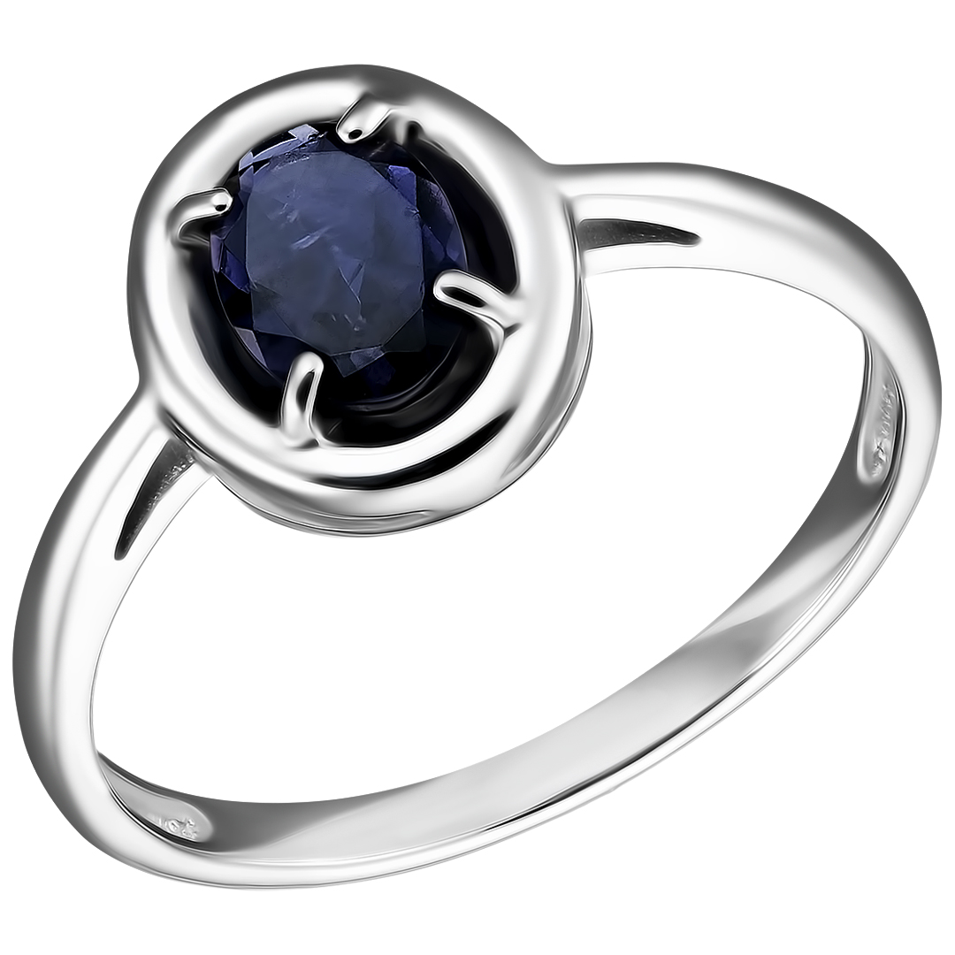 Серебряное кольцо 925 пробы; вставки 1 Иолит;