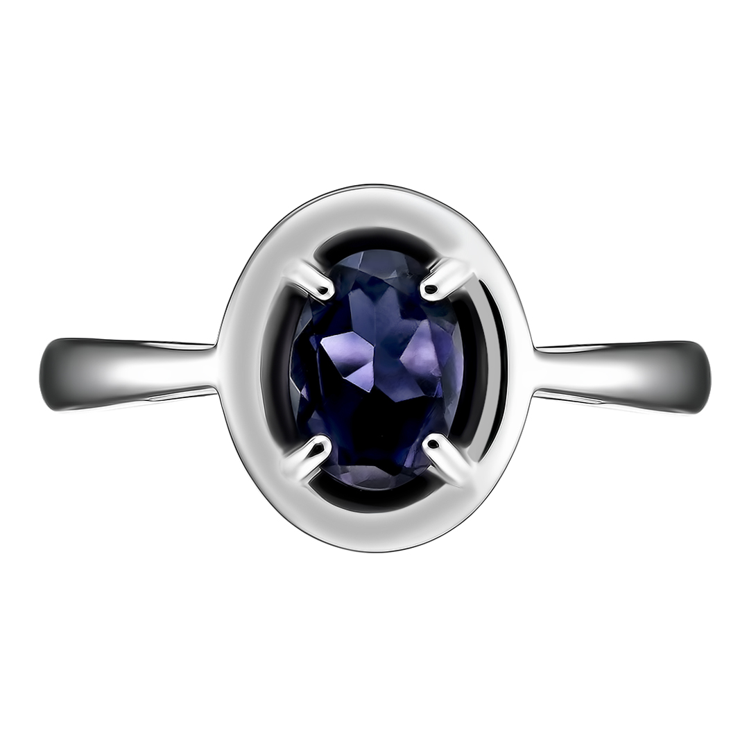 Серебряное кольцо 925 пробы; вставки 1 Иолит;