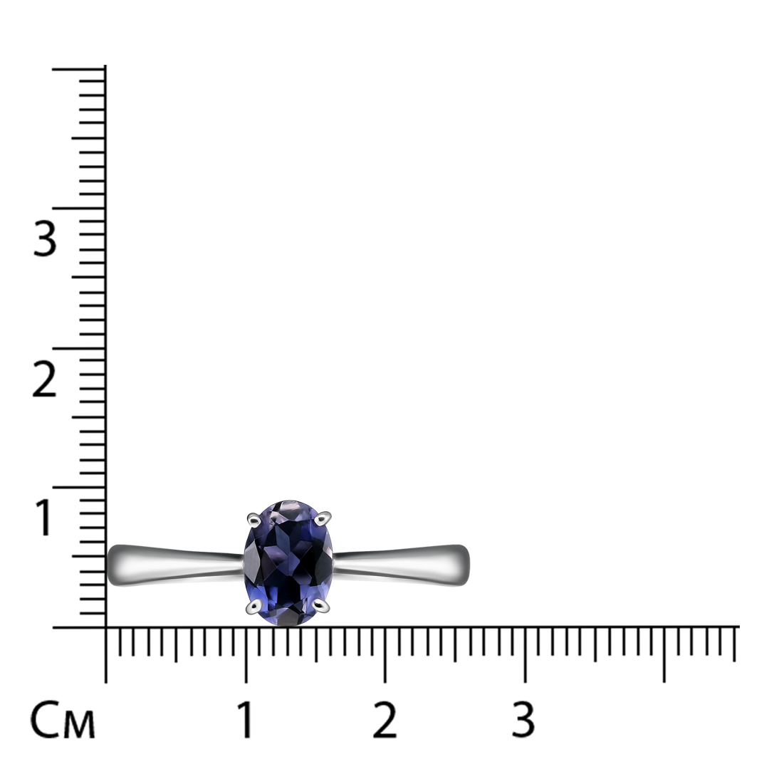 Серебряное кольцо 925 пробы; вставки 1 Иолит;