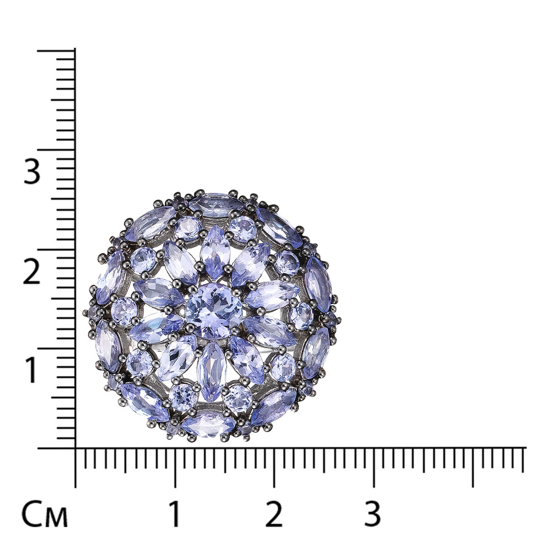 Серебряное кольцо с танзанитами