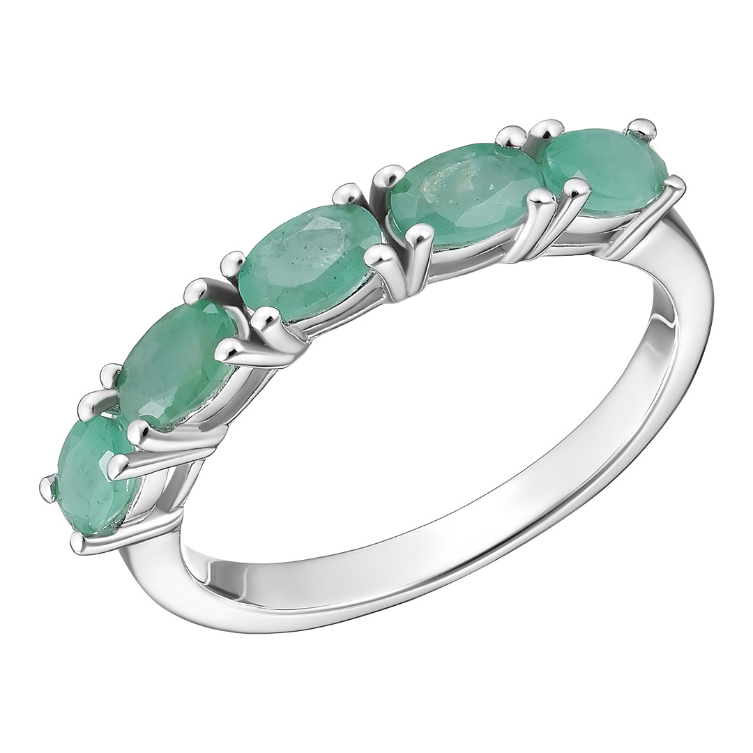 Серебряное кольцо с изумрудами