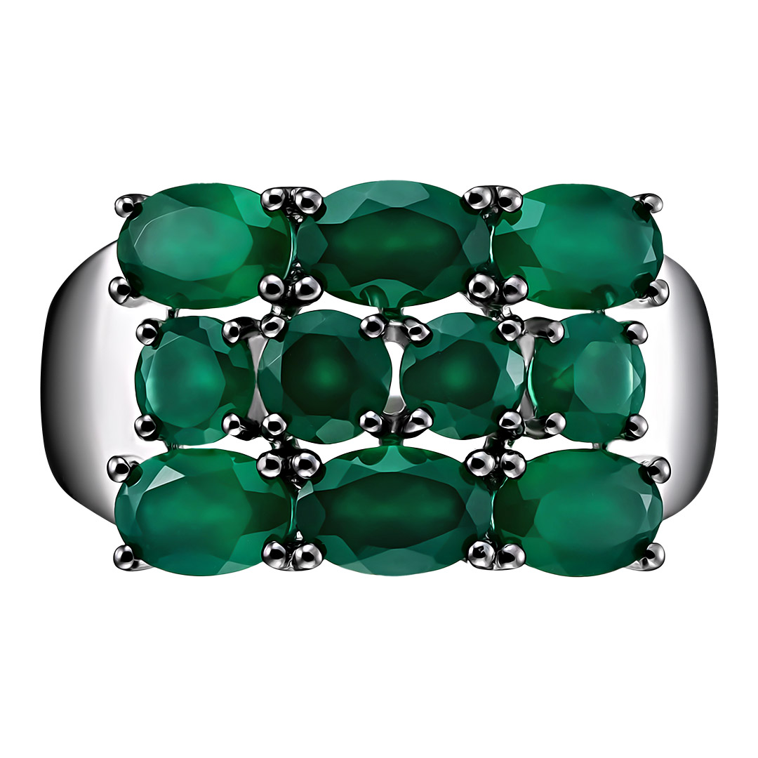 Серебряное кольцо с агатами