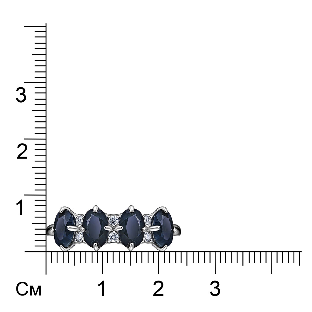 Серебряное кольцо с сапфирами