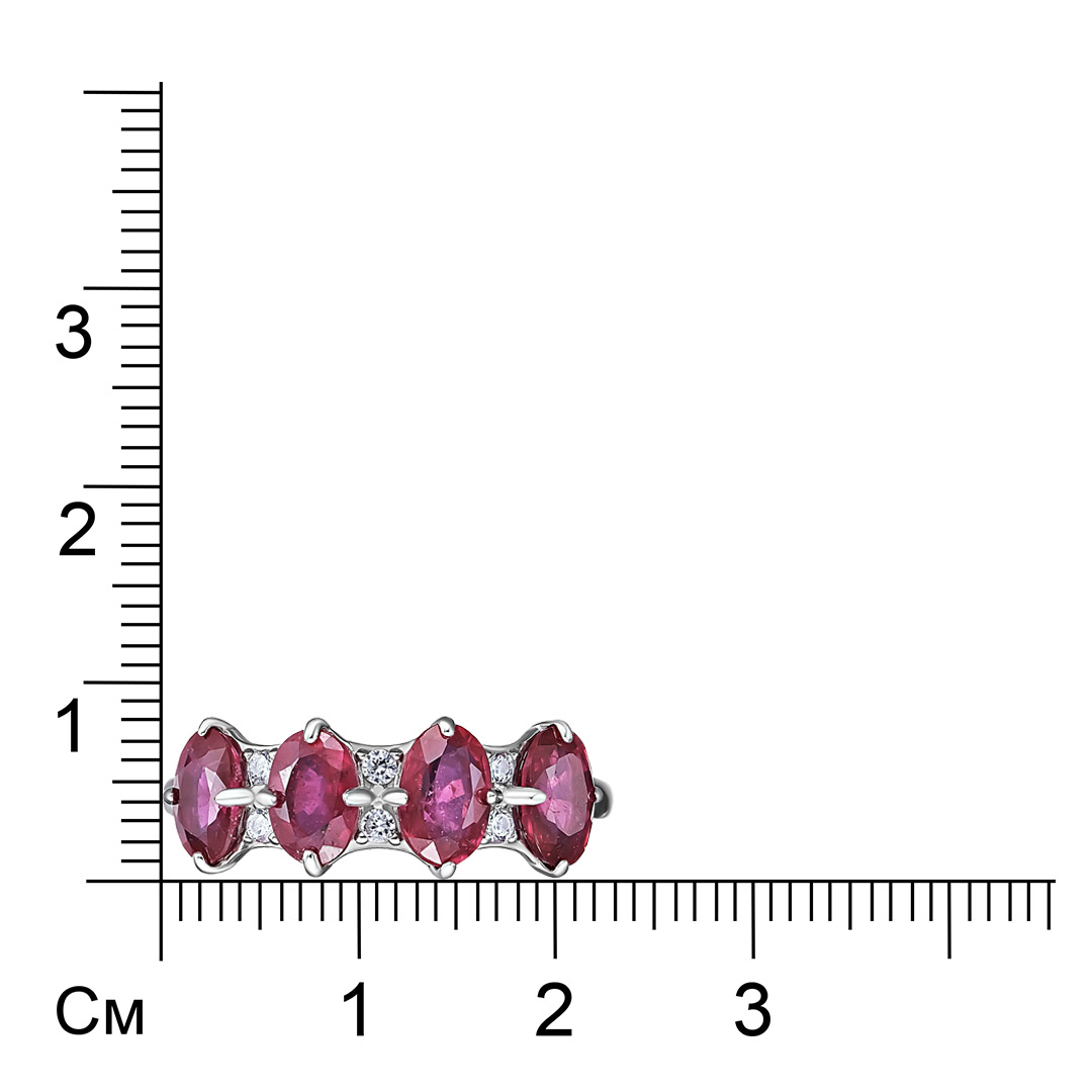 Серебряное кольцо с рубинами