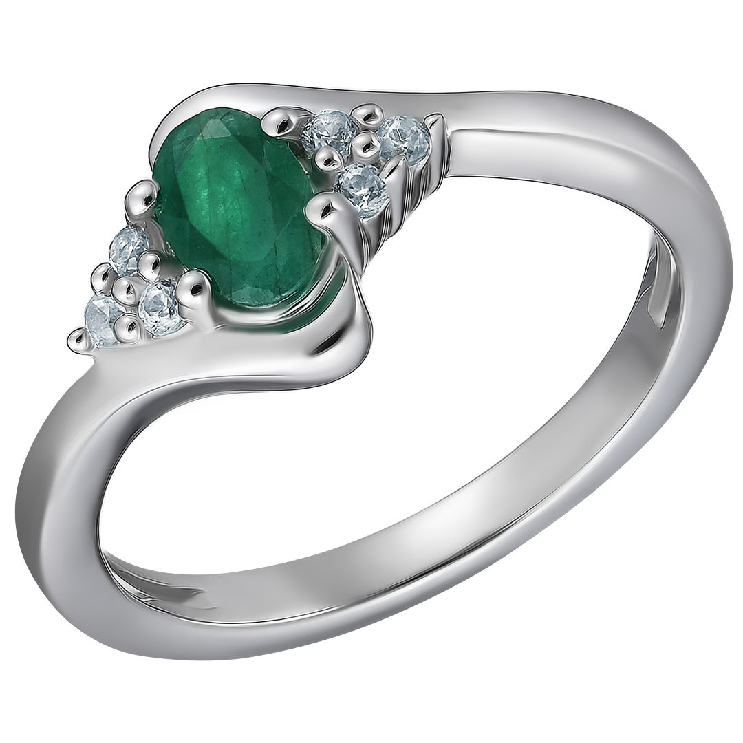 Серебряное кольцо с изумрудом