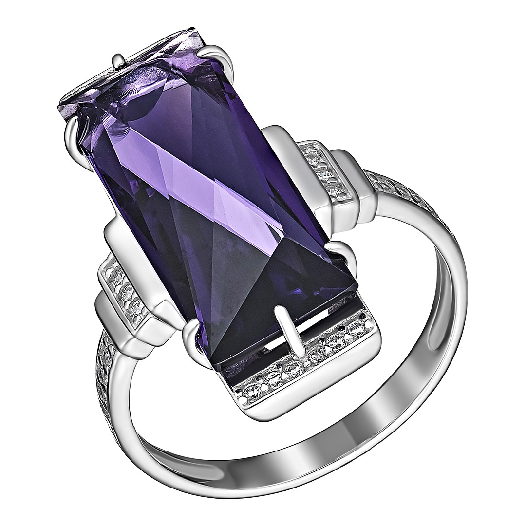 Серебряное кольцо с аметистом