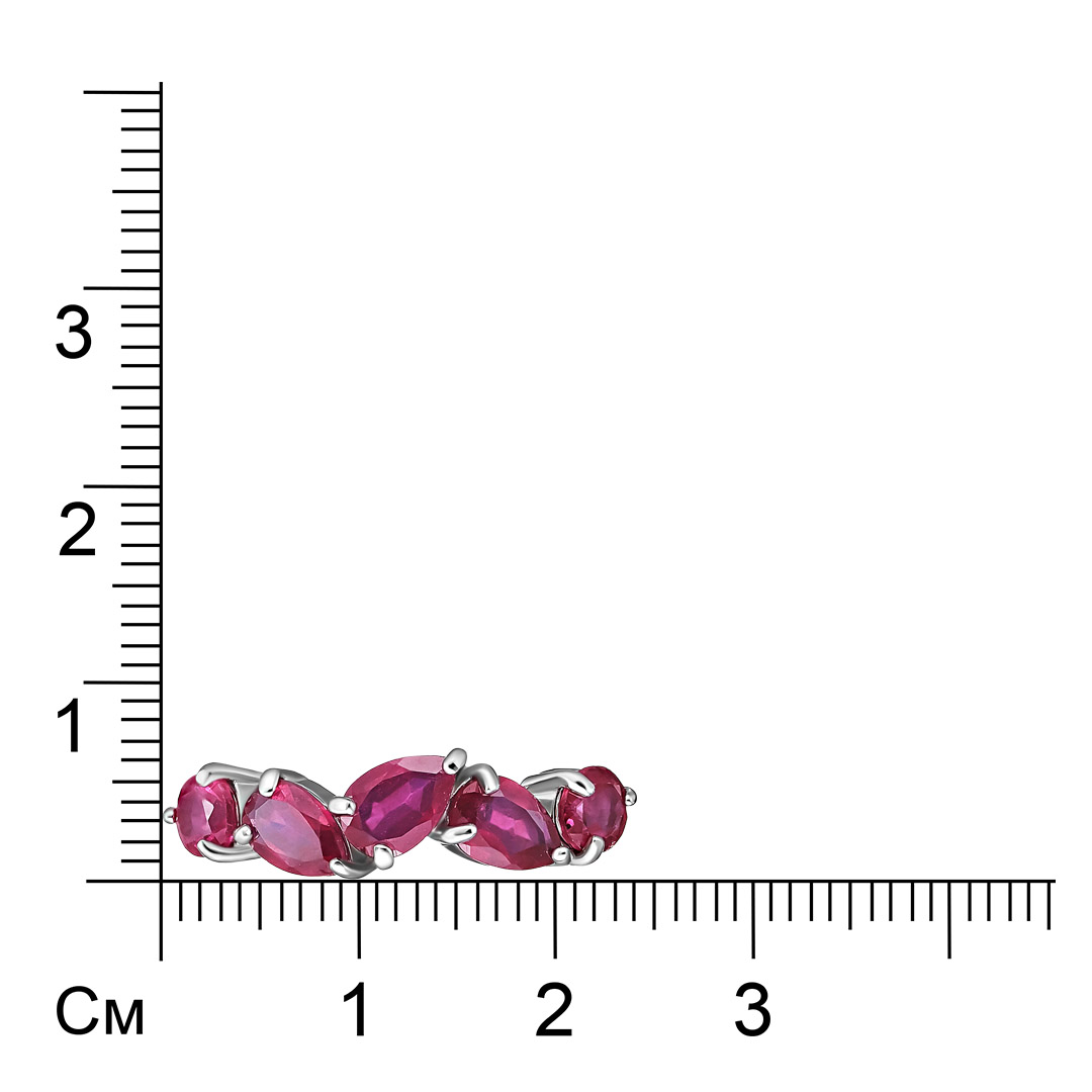 Серебряное кольцо с рубинами