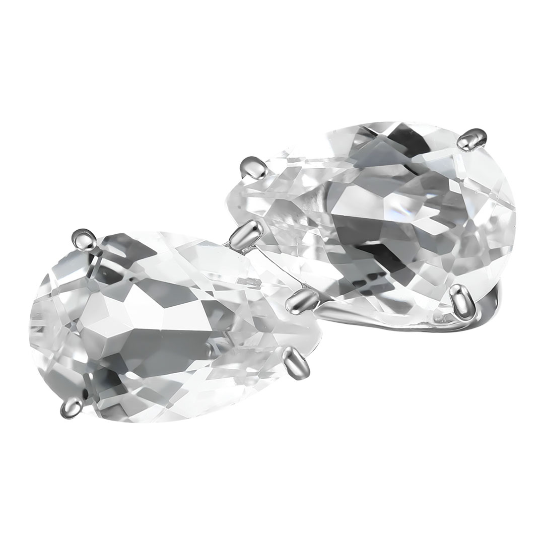 Серебряное кольцо 925 пробы; вставки 2 Горный хрусталь;