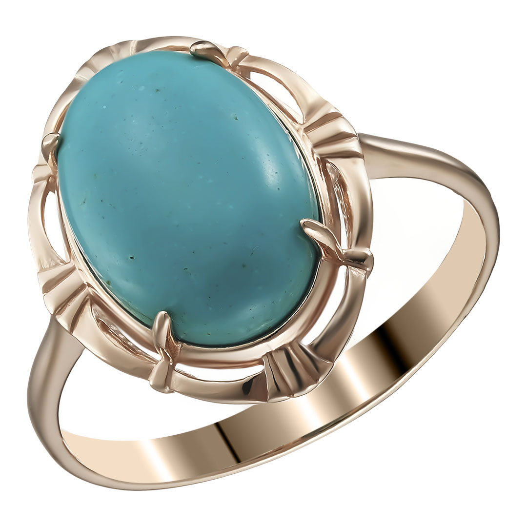 Серебряное кольцо 925 пробы; вставки 1 Бирюза;