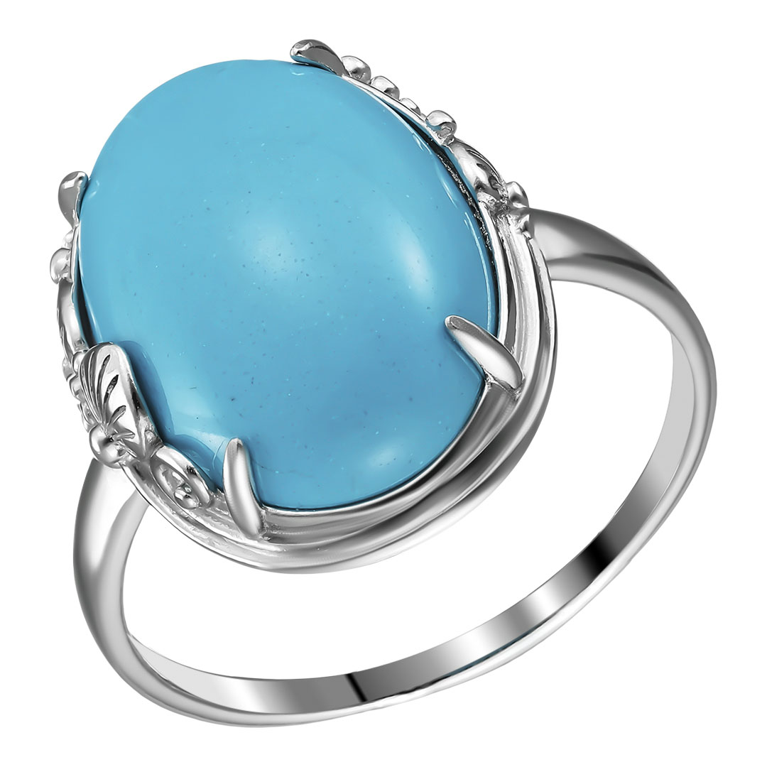 Серебряное кольцо 925 пробы; вставки 1 Бирюза;