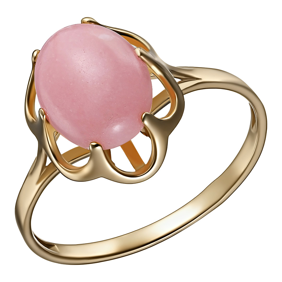 Серебряное кольцо 925 пробы; вставки 1 Смитсонит розовый;