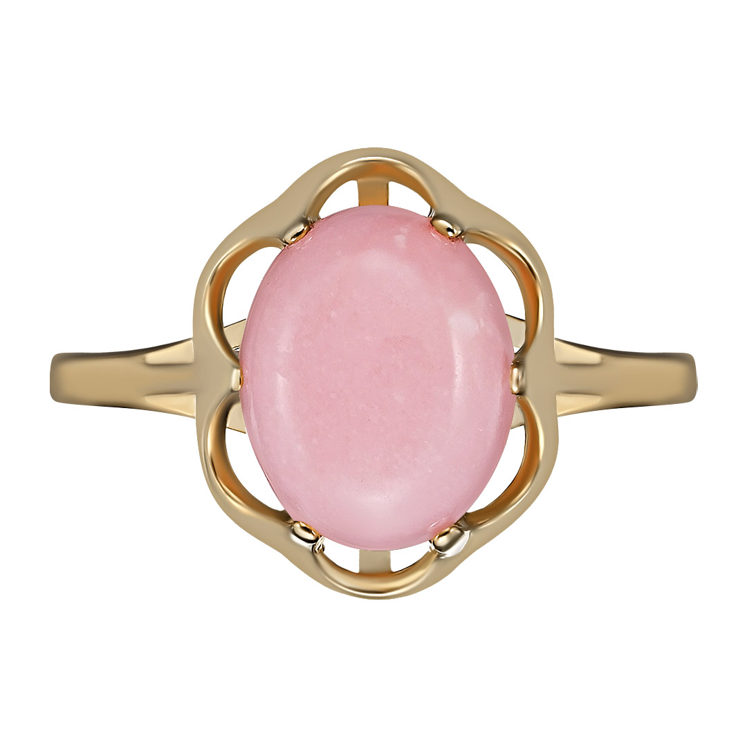 Серебряное кольцо 925 пробы; вставки 1 Смитсонит розовый;