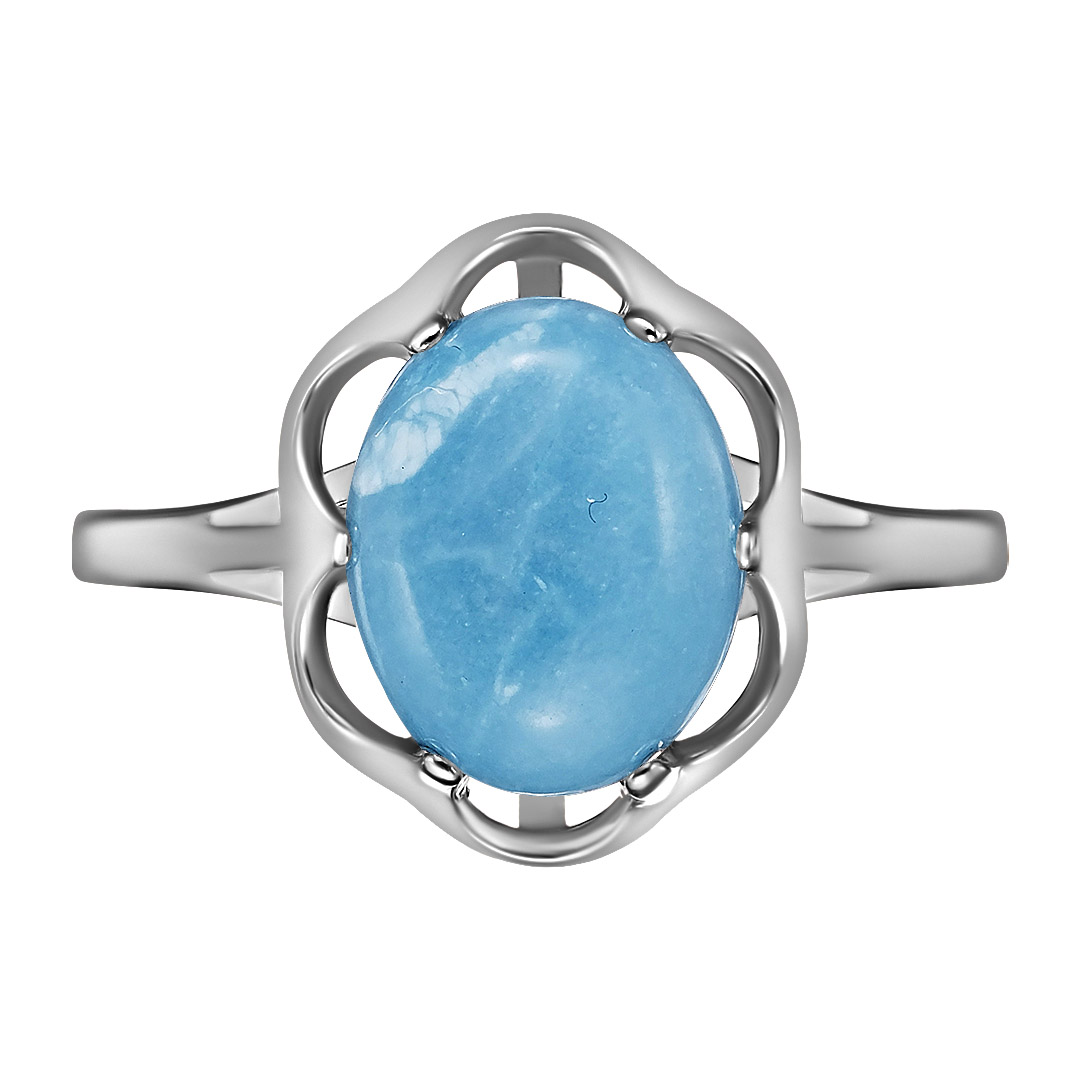 Серебряное кольцо 925 пробы; вставки 1 Смитсонит голубой;