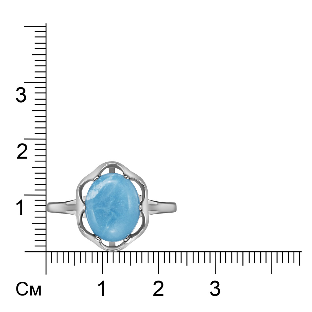 Серебряное кольцо 925 пробы; вставки 1 Смитсонит голубой;