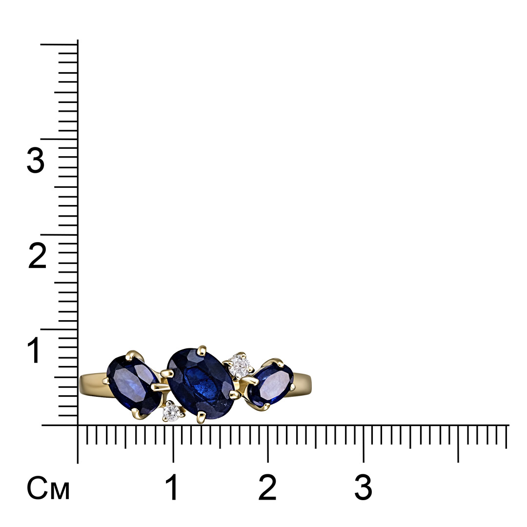 Кольцо из золота с сапфирами
