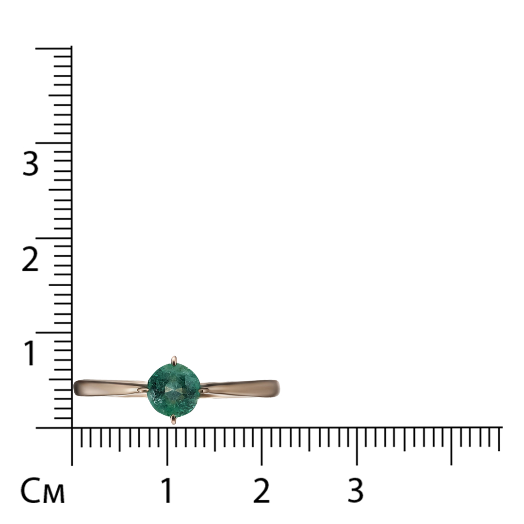 Золотое кольцо 585 пробы; вставки 1 Изумруд (F) 0,426 3/3;