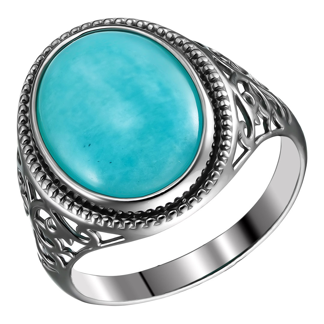 Серебряное кольцо с амазонитом