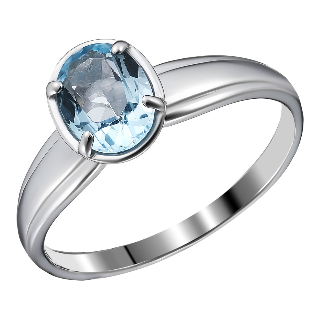 Серебряное кольцо 925 пробы; вставки 1 Топаз;