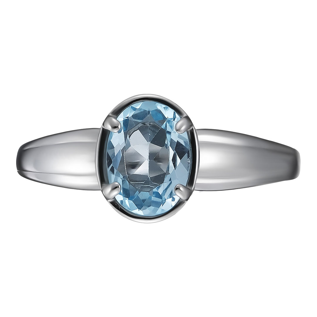 Серебряное кольцо 925 пробы; вставки 1 Топаз;